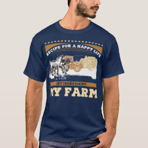 Camiseta Granjero de animales, mi granja, receta para una v