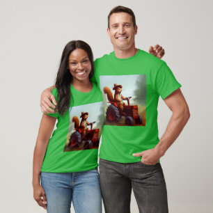 Camiseta Granjero de ardillas en un tractor