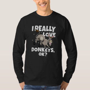 Camiseta Granjero de burros Mule de verdad amo a los burros