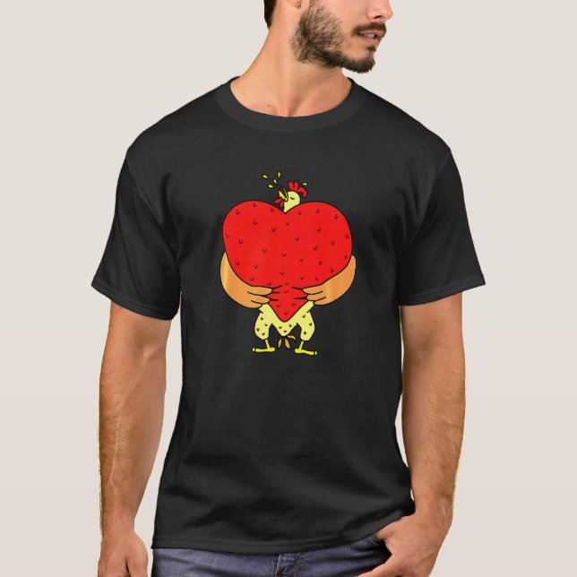 Camiseta Granjero de Corazón de Pollo Animal (Anverso)
