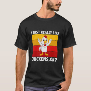 Camiseta Granjero de gallos de pollo retro me gusta mucho e