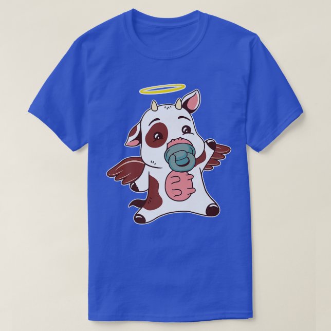 Camiseta Granjero de ganado bebé Kawaii Angel Cow Pun Cute (Diseño del anverso)