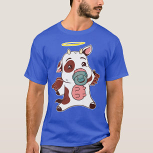 Camiseta Granjero de ganado bebé Kawaii Angel Cow Pun Cute