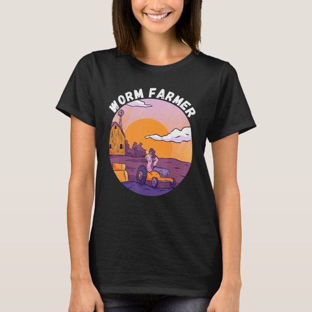 Camiseta Granjero de gusanos Sky Sunset Farm Barn Worm Farm (Anverso)