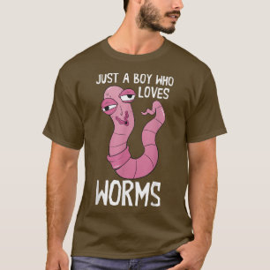 Camiseta Granjero de gusanos sólo un chico que ama la jardi