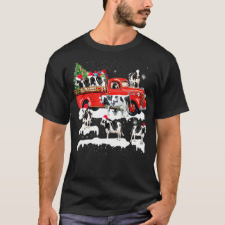 Camiseta Granjero de Navidad Alegre Camión Rojo Montando Va