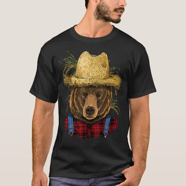Camiseta Granjero de oso Grizzly Granjero Cultivador de Agr (Anverso)