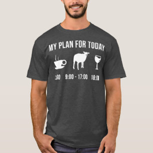 Camiseta Granjero De Ovejas Gracioso Mi Plan Para Hoy