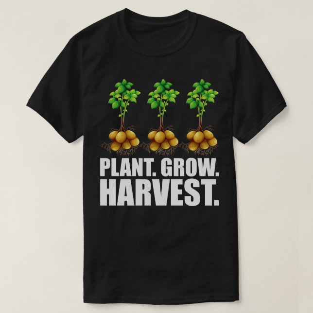 Camiseta Granjero de papa Planta cultivar cosecha w (Diseño del anverso)