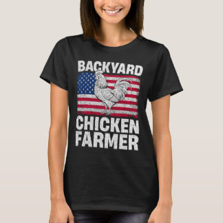 Camiseta Granjero De Pollo De Ckyard Bandera De Usa Patriót