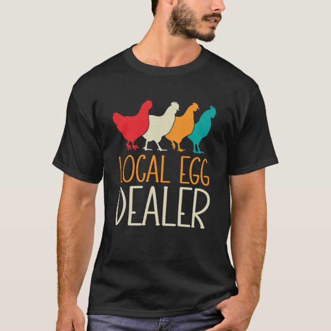 Camiseta Granjero de pollo de la granja local de huevos pad (Anverso)