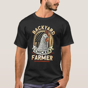 Camiseta Granjero de pollos de patio trasero bandera de EE.