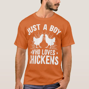 Camiseta Granjero De Pollos Solo Un Niño Que Ama Las Gallin