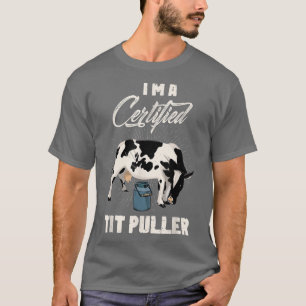 Camiseta Granjero de puller de Tit certificado Cow agricult