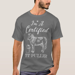 Camiseta Granjero de puller de Tit certificado Cow agricult