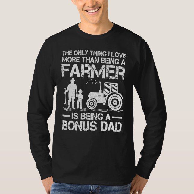 Camiseta Granjero de Tractor Agrícola Retro Bonus Papá Da P (Anverso)