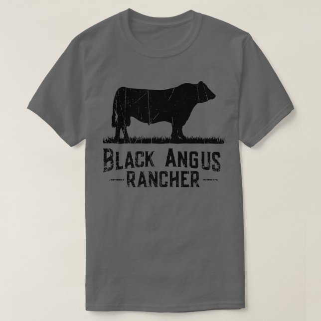 Camiseta Granjero de vaca Rángulos de Angus Negros (Diseño del anverso)