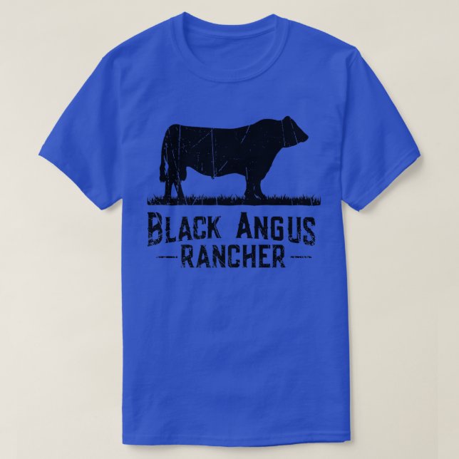 Camiseta Granjero de vaca Rángulos de Angus Negros (Diseño del anverso)