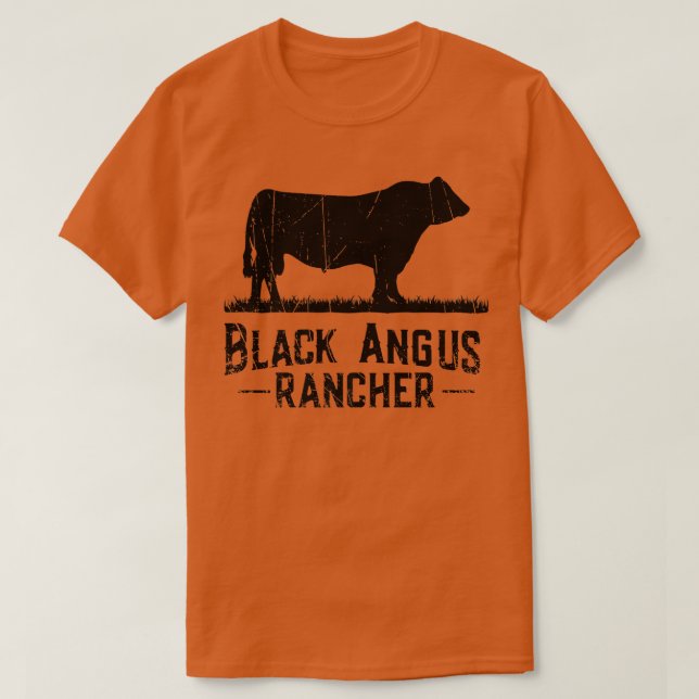 Camiseta Granjero de vaca Rángulos de Angus Negros (Diseño del anverso)