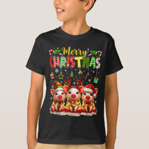 Camiseta Granjero Divertido Feliz Navidad Reno Santa Gs Fam
