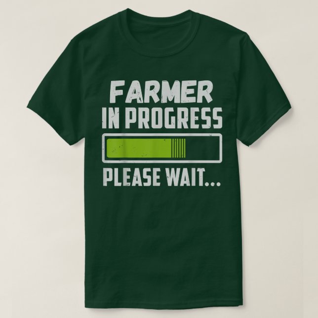 Camiseta Granjero En Curso Por Favor Esperar (Diseño del anverso)