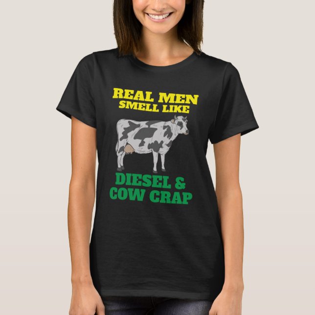 Camiseta Granjero Hombres de verdad huelen como el gasóleo  (Anverso)
