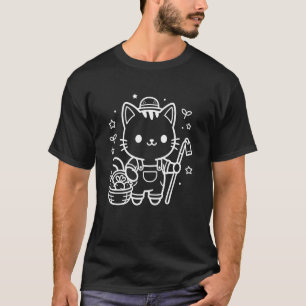 Camiseta Granjero Lindo Gato Kawaii Agricultura Agronomía