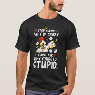 Camiseta Granjero Loco de Gallinas Mujer Granjera Granjero