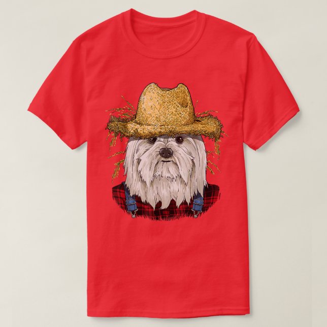 Camiseta Granjero maltés Perro maltés amante  (Diseño del anverso)