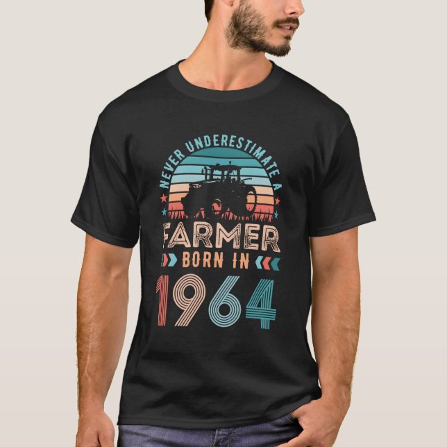 Camiseta Granjero Nacido En 1964 60.ª Agricultura (Anverso)