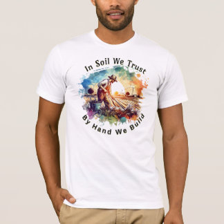 Camiseta Granjero Norteamericano En El Suelo Confiamos