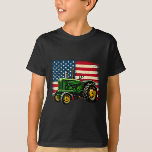 Camiseta Granjero Patriótico Tractor 4 De Julio Bandera De 