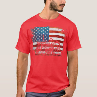 Camiseta Granjero Patriótico Tractor De Bandera Estadounide