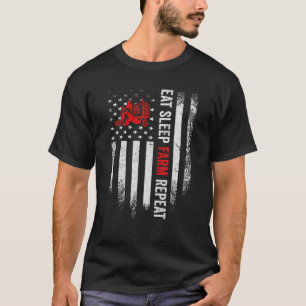 Camiseta Granjero Repetido de Granja de Sueño con Bandera 