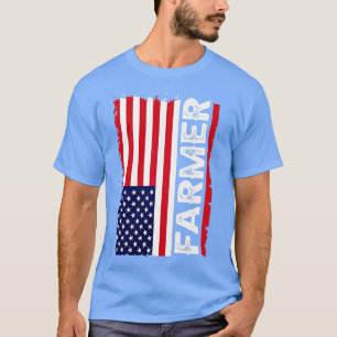 Camiseta Granjeros estadounidenses Patrióticos Bandera de g