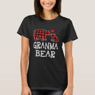 Camiseta Granma Bear Navidades Pajama Red Plaid Buffalo Fam