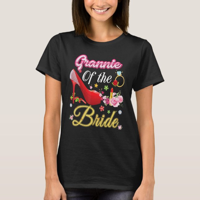 Camiseta Grannie De La Novia Feliz Boda Flor Rosa Sho (Anverso)