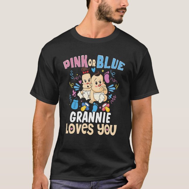 Camiseta Grannie rosa o azul te ama a la mejor abuela de la (Anverso)