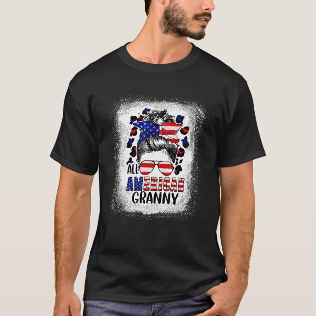 Camiseta Granny All American Bleached Leopard Patriotic Ju (Anverso)