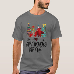 Camiseta Granny Bear Navidades Pajama Red Plaid Buffalo