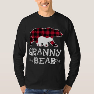 Camiseta Granny Bear Navidades Pajama Red Plaid Buffalo Fam