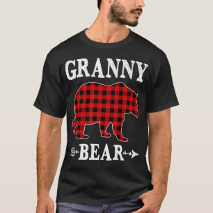 Camiseta Granny Bear Navidades Pajama Red Plaid Buffalo Fam