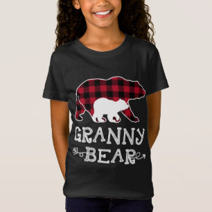 Camiseta Granny Bear Navidades Pajama Red Plaid Buffalo Fam