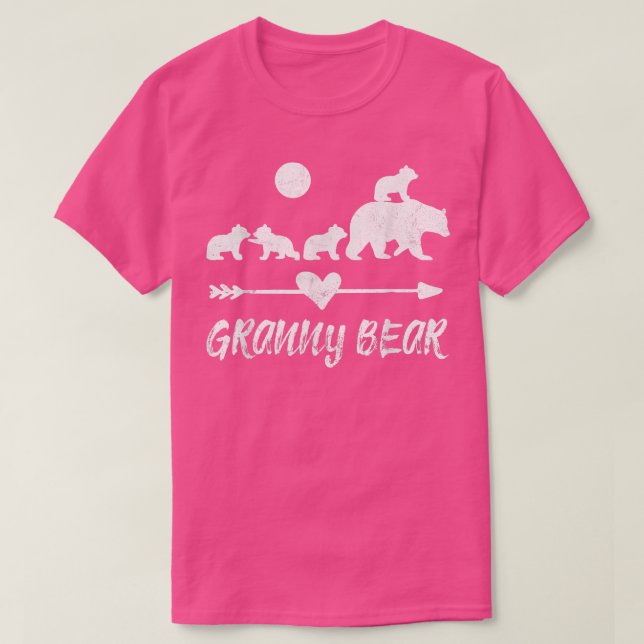 Camiseta Granny Bearwith Four Cute Bear Gift (Diseño del anverso)
