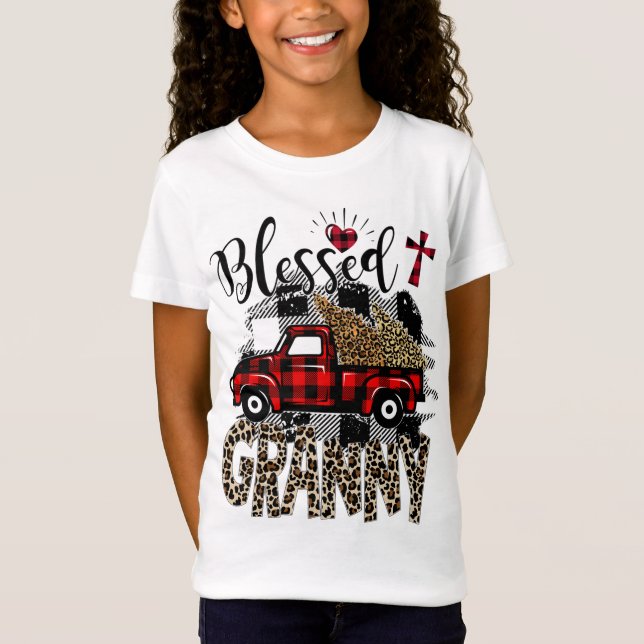 Camiseta Granny bendecido por el leopardo del camión rojo m (Anverso)