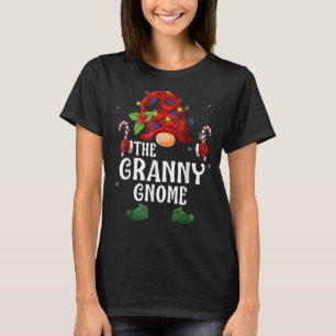 Camiseta Granny Gnome Buffalo Plaid Matanza Familia Christm