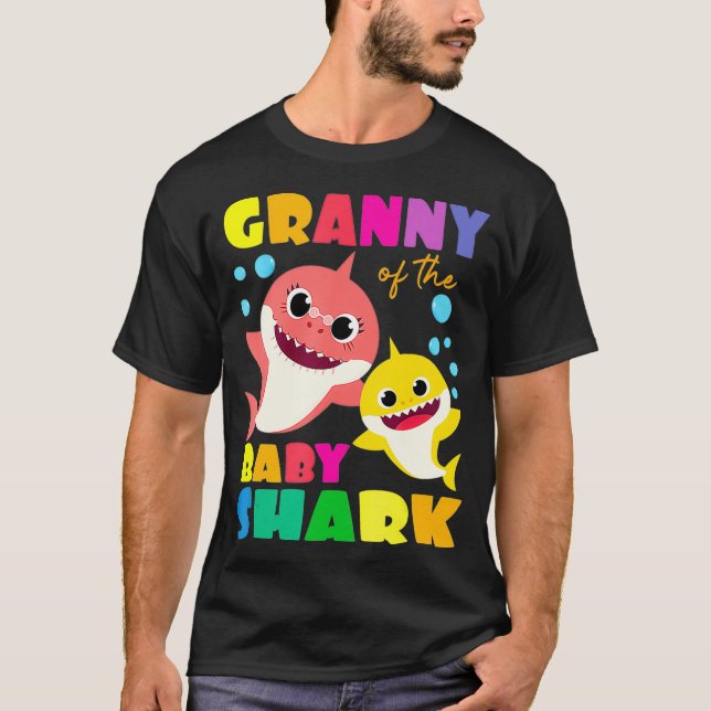 Camiseta Granny Of The Baby Shark Birthday Granny Shark _1  (Anverso)