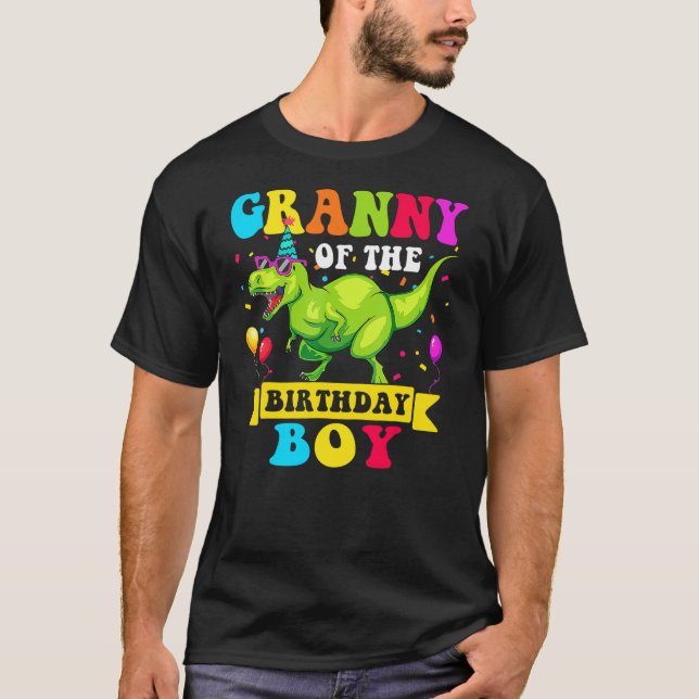 Camiseta Granny of the Birthday Boy Dinosaur Raptor Funny (Anverso)