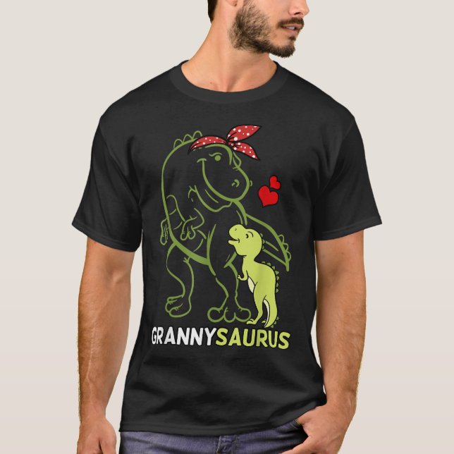 Camiseta Grannysaurus Granny Tyrannosaurus Dinosaur Baby Mo (Anverso)