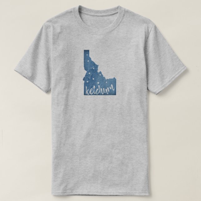 Camiseta Grano de madera de Ketchum Idaho (Diseño del anverso)